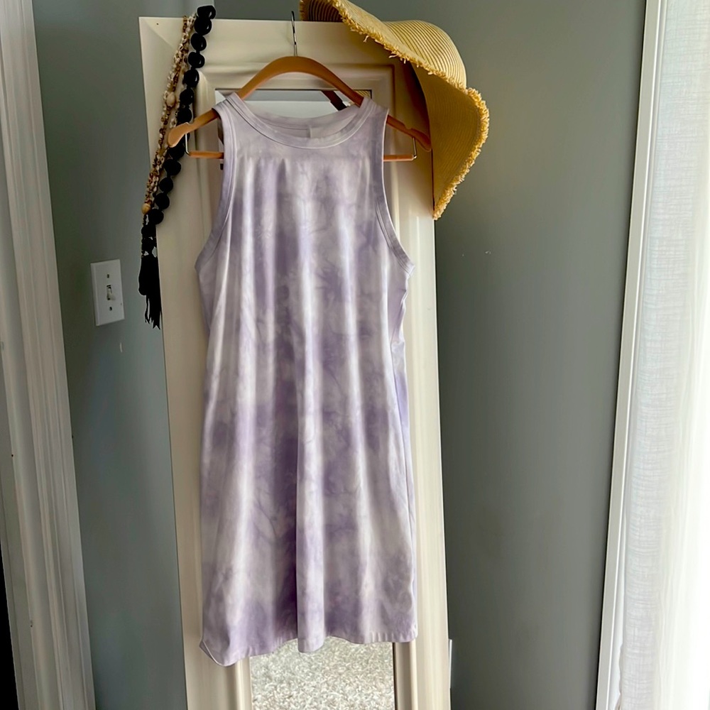 Tank dress with scoop neck, Size S, light tie dye